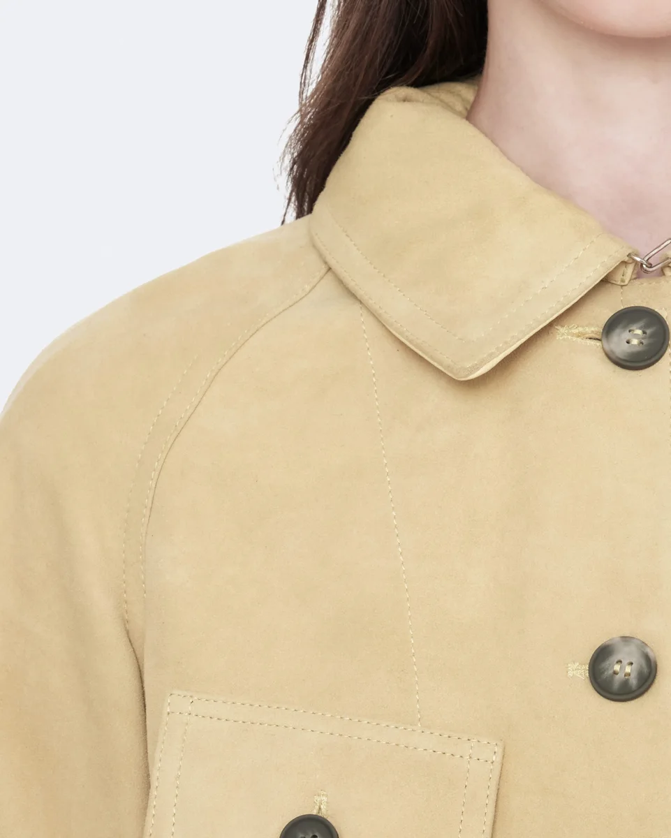Olive Roiya suede hunting jacket, view