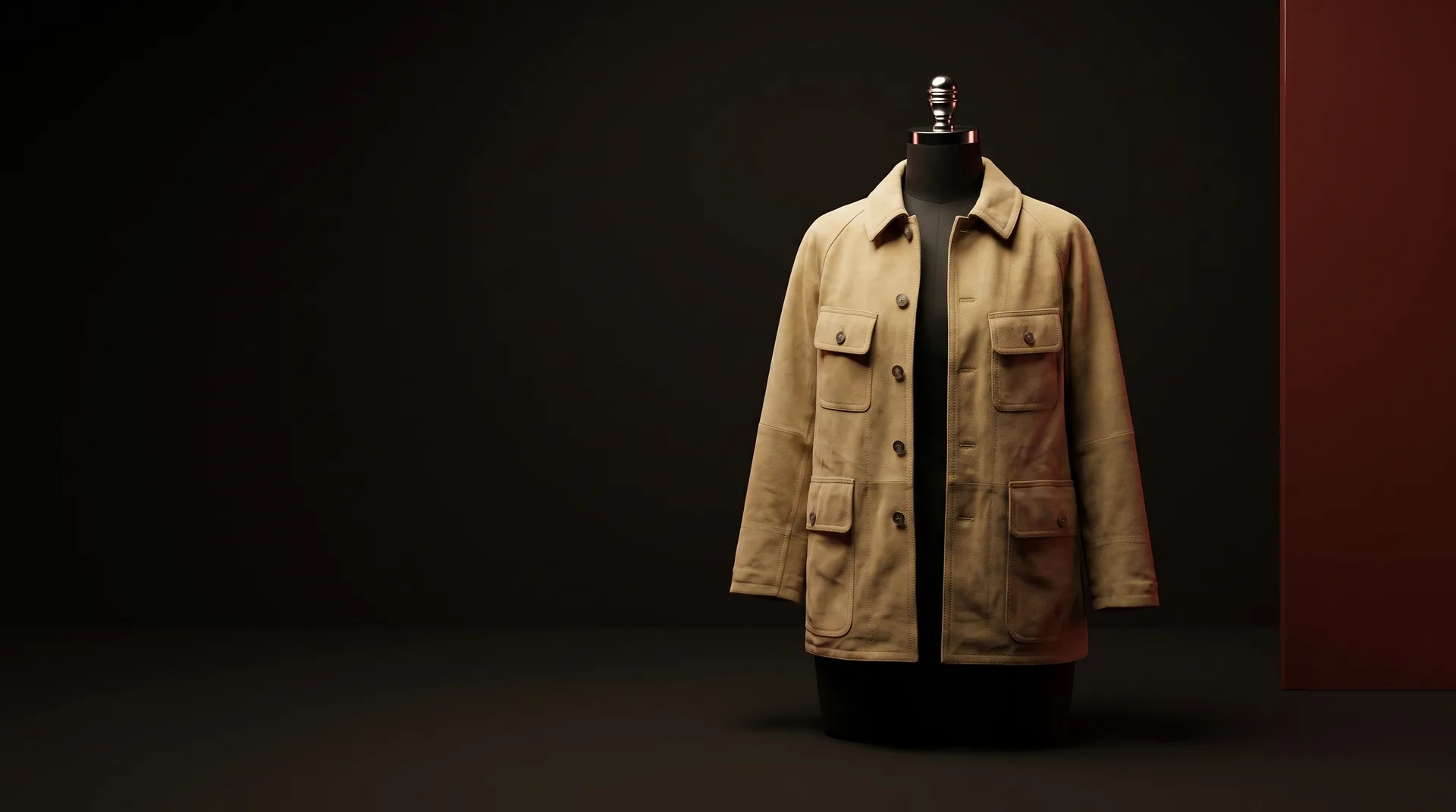 Olive Roiya suede hunting jacket, view