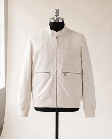 Black Miro perforated leather bomber