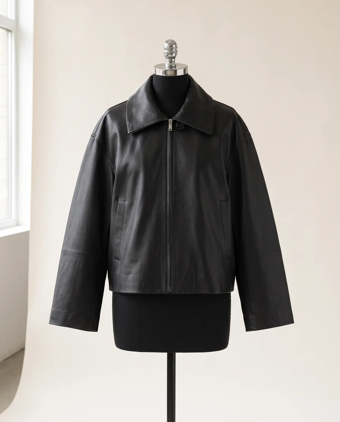 Black Short leather jacket