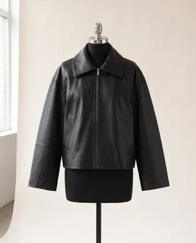 Black Short leather jacket