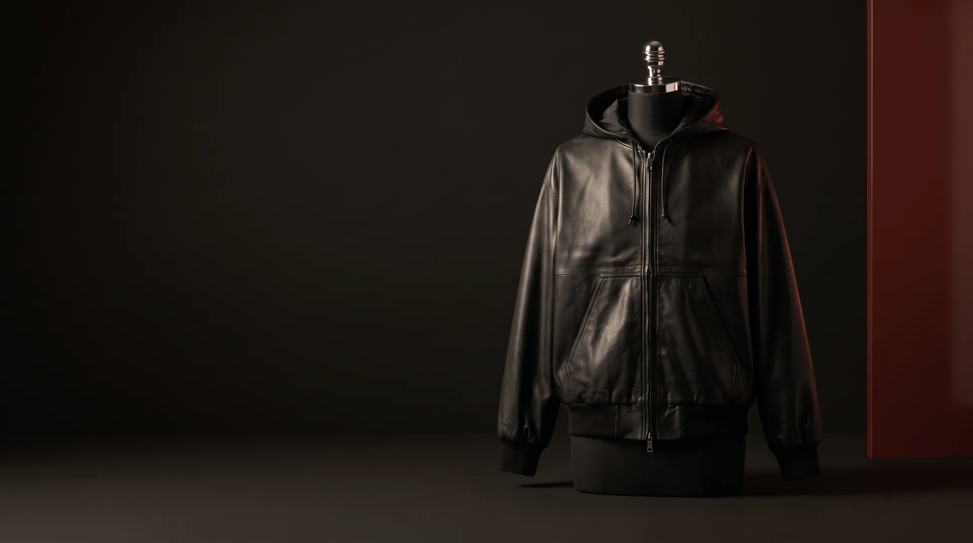 Brown Hooded sheep-leather blouson, view 1