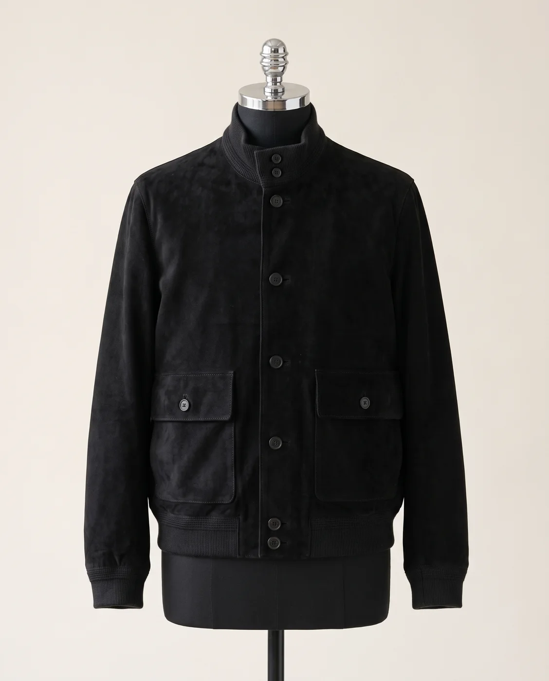 Dark brown Goat-suede driving jacket
