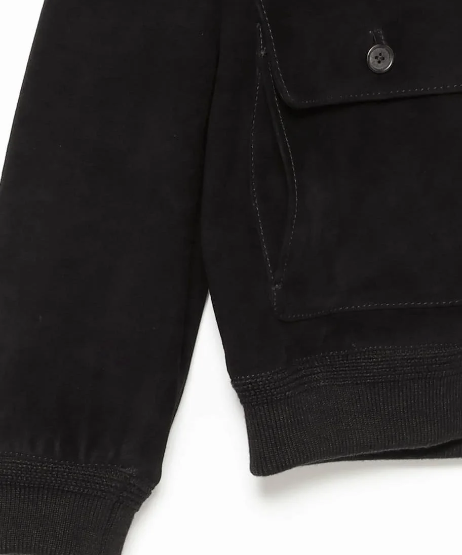 Dark brown Goat-suede driving jacket, view 2