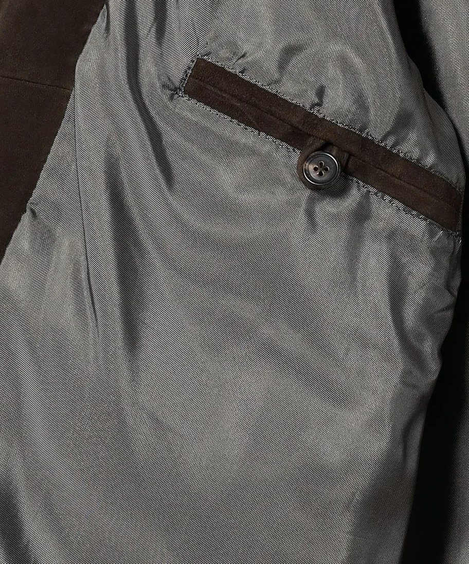 Dark brown Goat-suede driving jacket, view 1