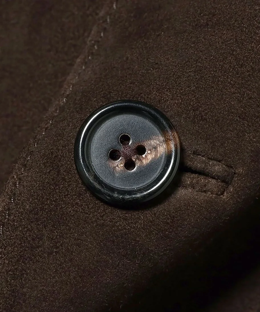 Dark brown Goat-suede driving jacket, view 2