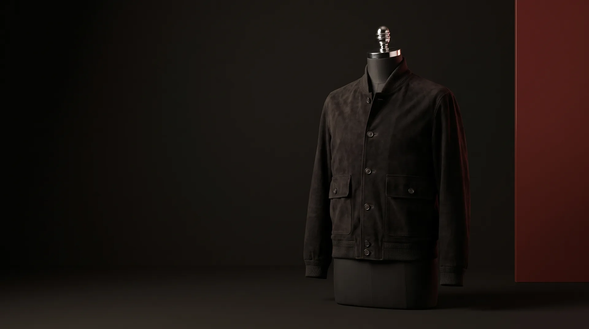 Dark brown Goat-suede driving jacket, view 1