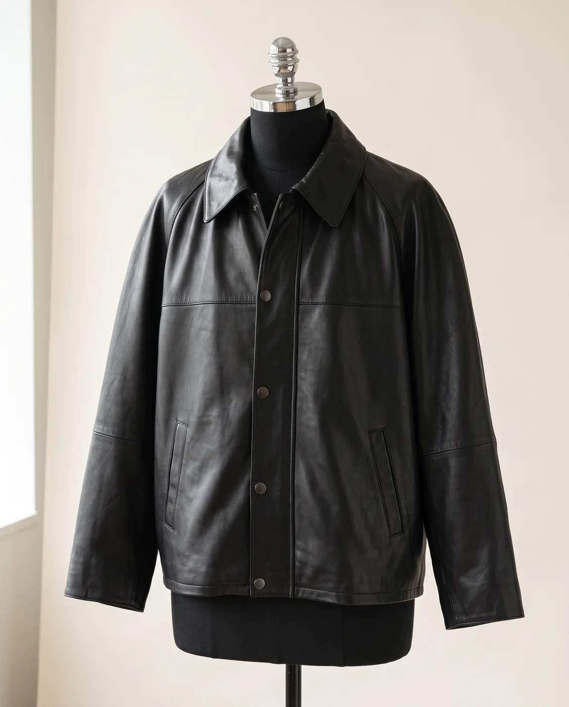 Black Short sheep-leather blouson