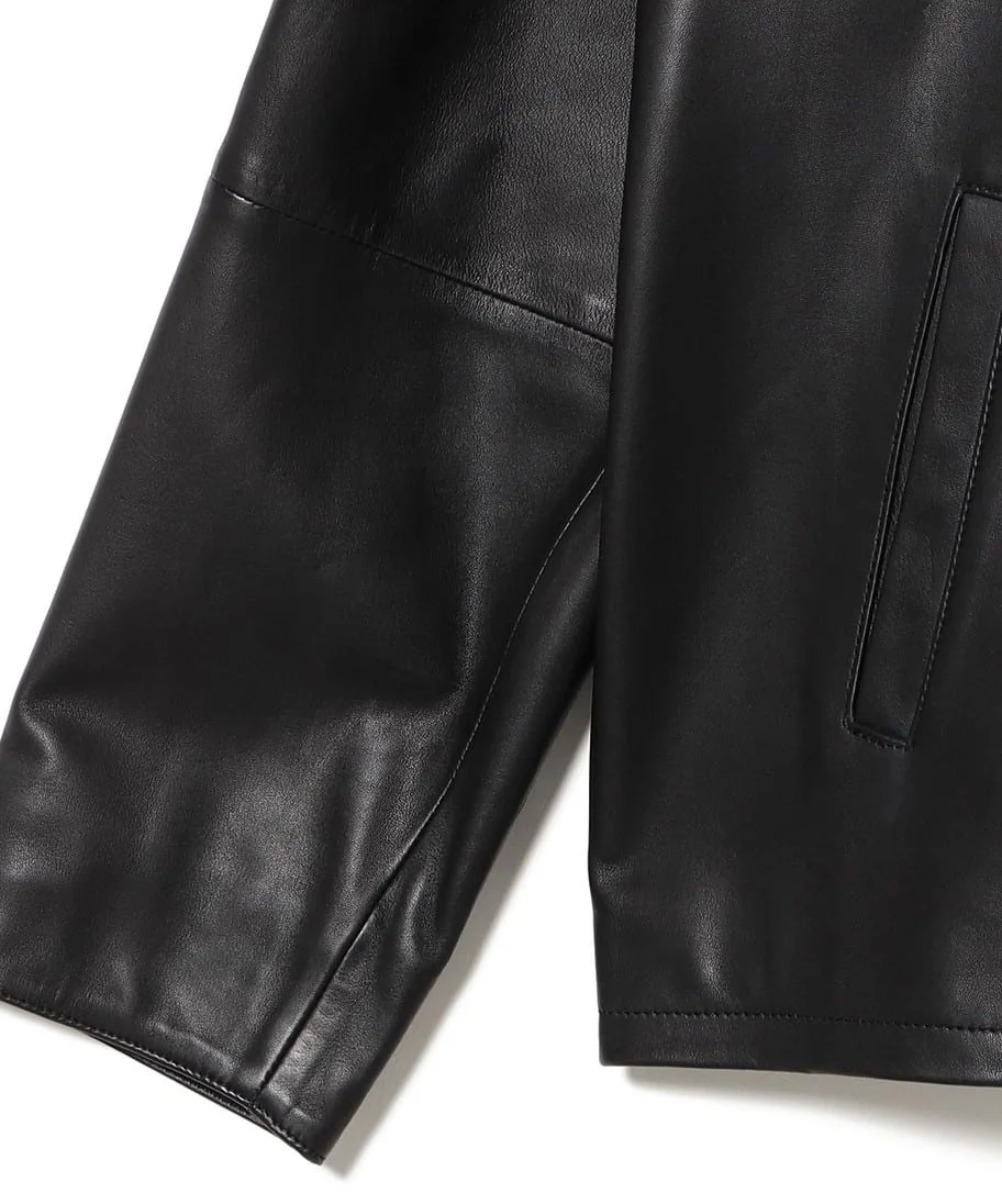Black Short sheep-leather blouson, view