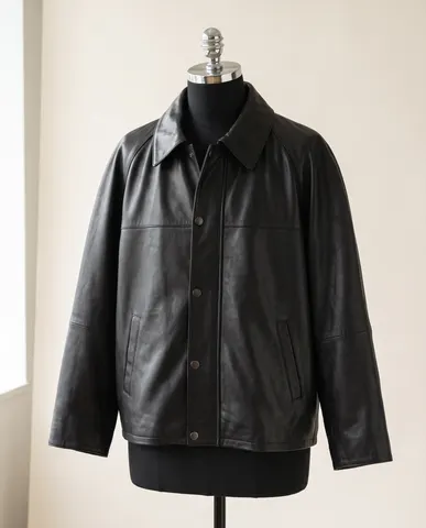 Black Short sheep-leather blouson